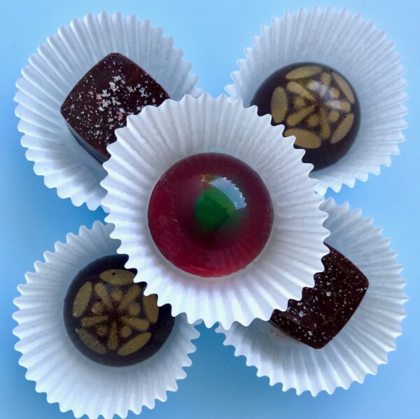 Chili & Chocolate, Cinnamon Caramel and Chocolate Ganache with Sea Salt